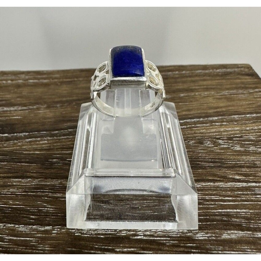 Vintage 925 Sterling Silver Natural Lapis Lazuli Ring Sz 4.75